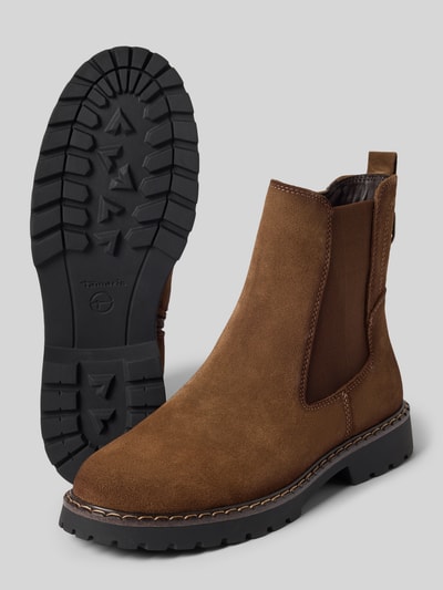 Tamaris Chelsea Boots aus Rindsnappa mit Reißverschluss Cognac 4