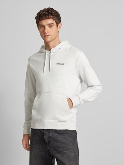 Pepe Jeans Hoodie met labelprint, model 'SAM' Lichtgrijs - 4