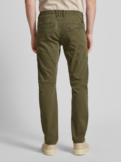 PME Legend Slim fit cargobroek met labeldetail, model 'FLIGHTRIDER' Olijfgroen - 5