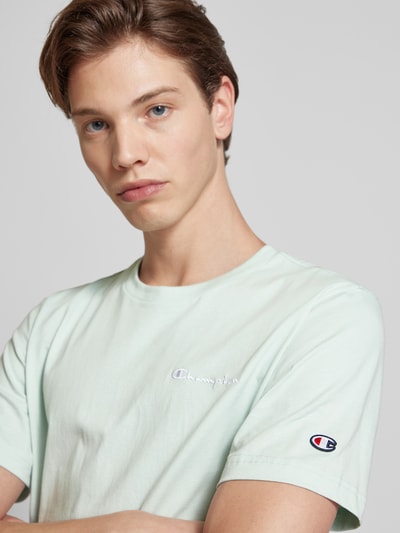 CHAMPION T-Shirt mit Logo-Stitching Hellgruen 3