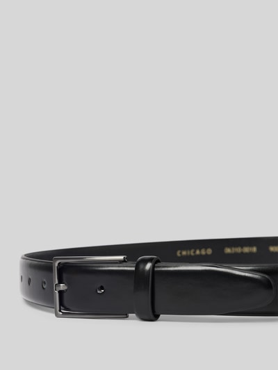 Monti Leren riem met doornsluiting van metaal Zwart - 2