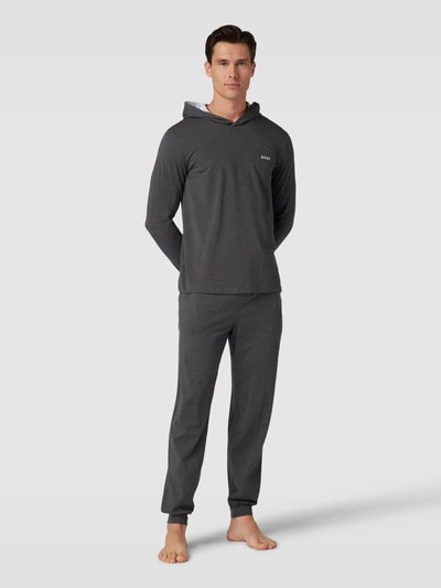 BOSS Sweatpants mit Label-Stitching Anthrazit Melange 1