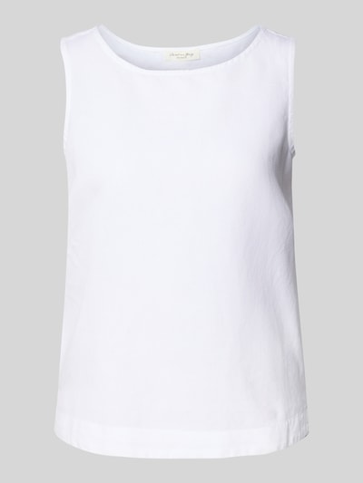 Christian Berg Woman Leinentop mit Rundhalsausschnitt Weiss 2