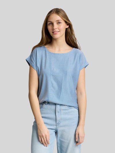 Tom Tailor Denim t-shirt o kroju relaxed fit z okrągłym dekoltem Jasnoniebieski 4
