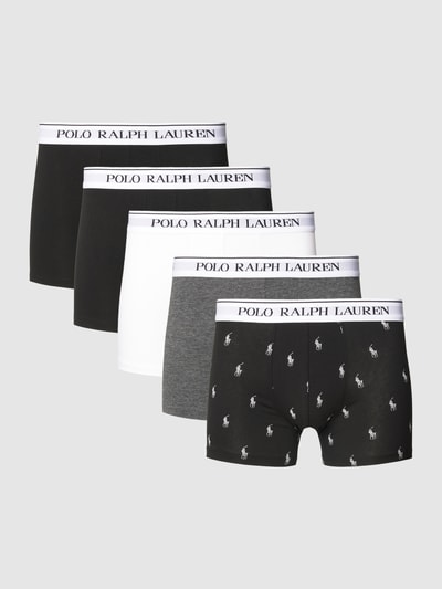 Polo Ralph Lauren Underwear Trunks mit elastischem Logo-Bund im 5er-Pack Dunkelgrau Melange 1