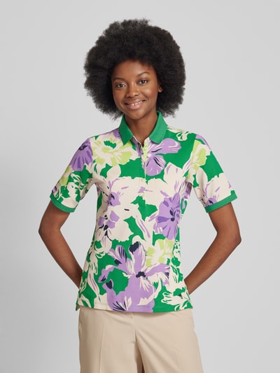 Brax Regular fit poloshirt met bloemenprint, model 'STYLE. Cila' Lichtgroen - 4