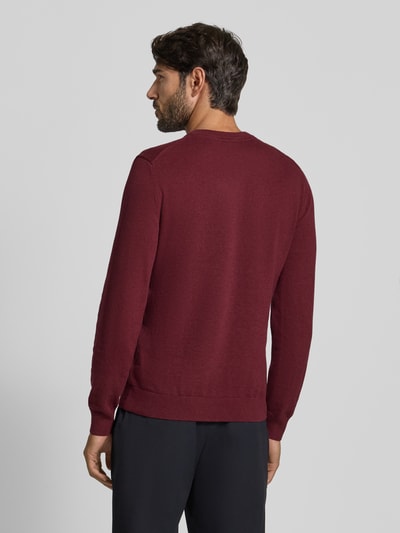 MCNEAL Strickpullover aus Baumwoll-Kaschmir-Mix mit Rundhalsausschnitt Bordeaux Melange 5