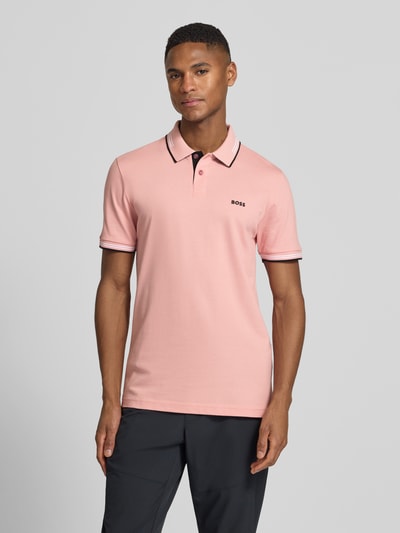 BOSS Green Koszulka polo z czystej bawełny, krój slim fit, model 'PAUL' Mocnoróżowy 4