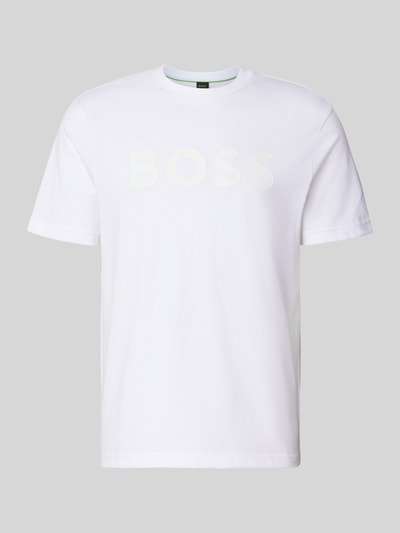 BOSS Green t-shirt o kroju regular fit z czystej bawełny model 'TS_STRUCTURE LOGO 1027473' Biały 2