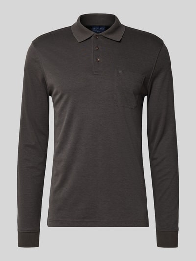 Christian Berg Men Regular fit poloshirt in design met lange mouwen Grafiet - 2
