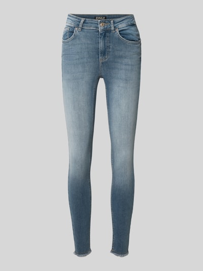 Produktfoto, niebieskie jeansy skinny z bawełnianej mieszanki, Skinny Fit Jeans aus Baumwoll-Mix Modell 'BLUSH' od ONLY, damskie jeansy skinny fit od ONLY