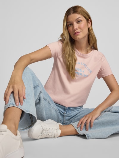 Tom Tailor Denim Regular Fit T-Shirt aus reiner Baumwolle Hellrosa 3