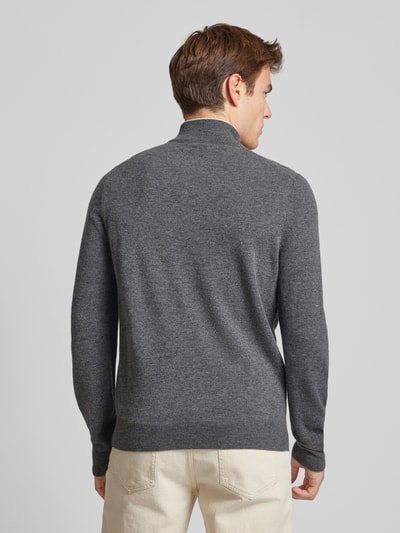 BOSS Gebreide pullover met opstaande kraag, model 'Emarlo' Middengrijs - 5