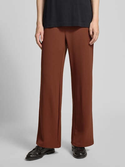 Zero Stoffen broek met achterzakken Middenbruin - 4