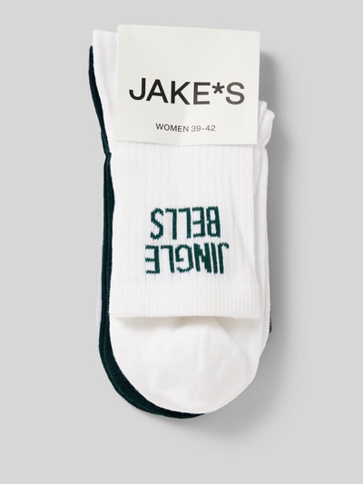 Jake*s Casual Socken mit Label-Stitching im 2er-Pack Bottle 3