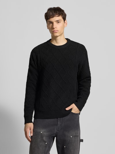 JACK & JONES Strickpullover mit Rundhalsausschnitt Modell 'CAMBRIDGE' Black 4