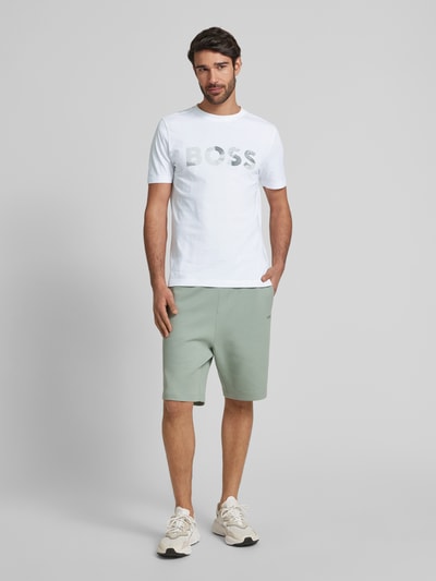 BOSS Green T-shirt met logoprint en ronde hals Wit - 1