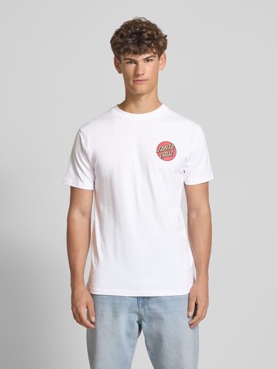 SANTA CRUZ T-Shirt mit Label-Print Modell 'SCREAMING ROSE FLASH' Weiss 4