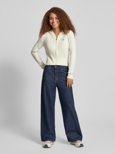 GUESS Jeans Gebreid jack met wol en zijde Ecru - 1