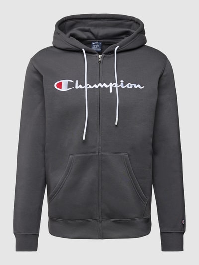 CHAMPION Sweatjacke mit Label-Stitching Anthrazit 1