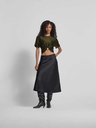 Rabanne Blusentop aus Viskose-Mix mit Cut-Out Khaki 1