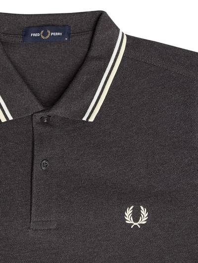 Fred Perry Poloshirt aus Piqué Dunkelgrau Melange 2