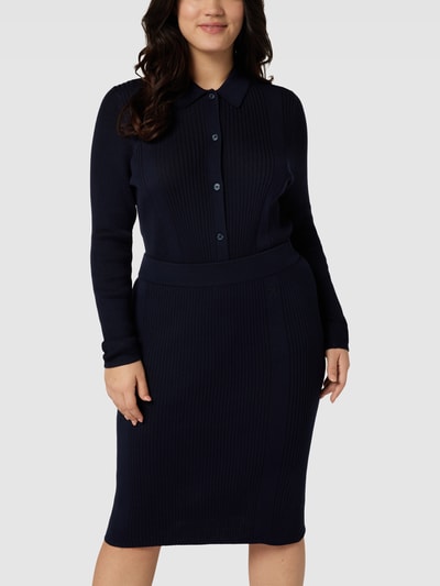 Tommy Hilfiger Curve Kurtka z dzianiny PLUS SIZE z kołnierzykiem typu kent Granatowy 4