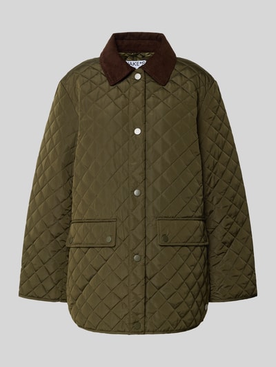 Jake*s Casual Gewatteerd jack met steekzakken Olijfgroen - 2