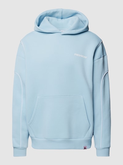 REVIEW Hoodie mit Logo-Print Eisblau 2