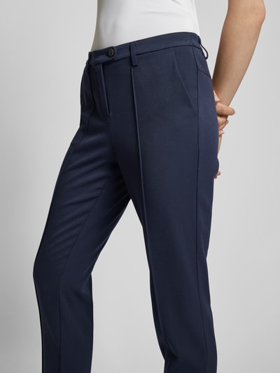 Tom Tailor Straight leg stoffen broek met bandplooien Marineblauw - 3