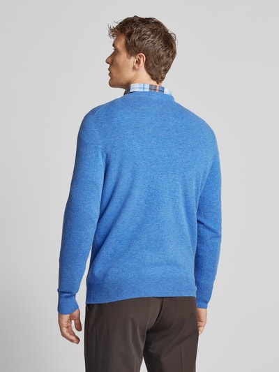 Christian Berg Men Strickpullover mit gerippten Abschlüssen Bleu Melange 5