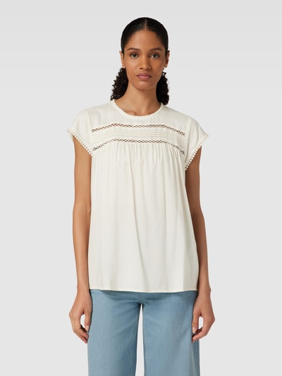 VERO MODA Bluse mit Strukturmuster aus reiner Viskose Modell 'DEBBIE' Weiss 4