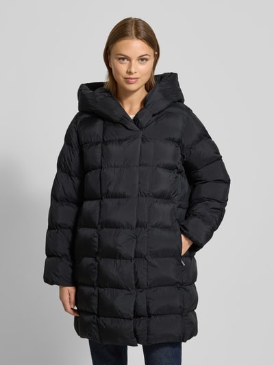 Calvin Klein Womenswear Glanzende gewatteerde lange jas met capuchon Zwart - 4