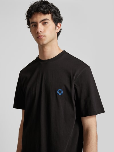 Hugo Blue T-Shirt mit Logo-Badge Modell 'Niley' Black 3