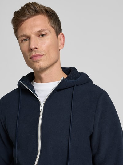 Blend Fleecejack met capuchon, model 'FROST' Donkerblauw - 3