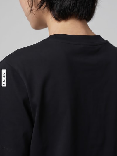 Selected Boxy Fit T-Shirt aus Baumwoll-Viskose-Mix Modell 'ESSENTIAL' Black 3
