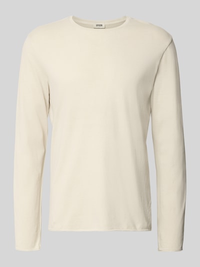 Produktfoto, Regular Fit Longsleeve aus reiner Baumwolle Modell 'Kendrick' von Drykorn in Creme, Rundhalsausschnitt, glatte Struktur, Herren.