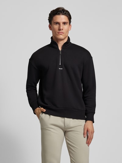 CK Calvin Klein Sweatshirt met labelprint, model 'NANO' Zwart - 4