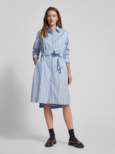 Weekend Max Mara Overhemdjurk met streepmotief en strikceintuur Bleu - 1