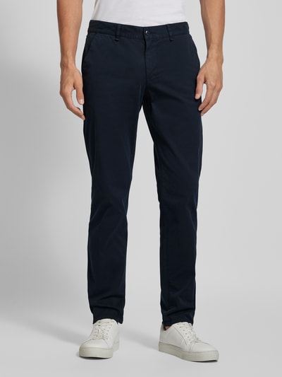 ALBERTO Stoffen broek met Franse steekzakken, model 'Lou' Marineblauw - 4