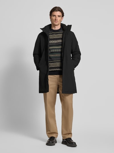 Tommy Hilfiger Płaszcz funkcyjny o kroju regular fit z kapturem Czarny 1