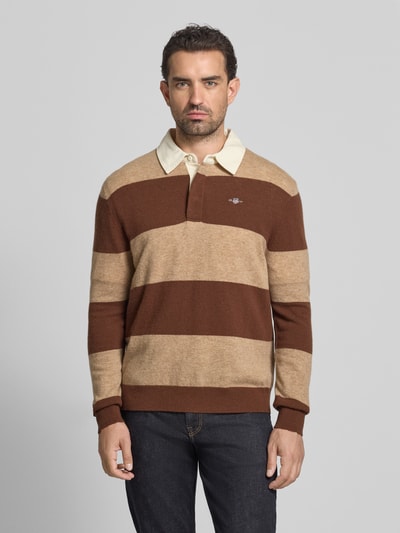 Gant Strickpullover mit Label-Stitching Sand 4