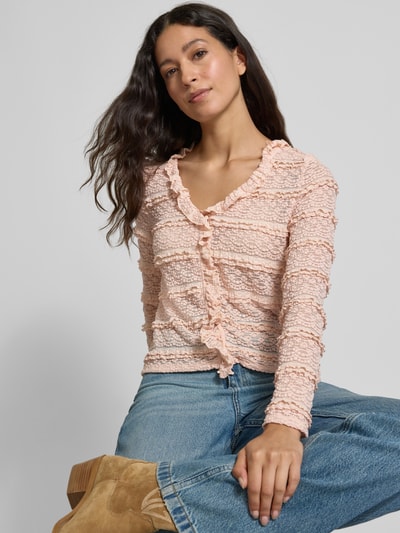 Vero Moda Regular Fit Blusentop aus Baumwoll-Mix Modell 'COCO' Rosa 3