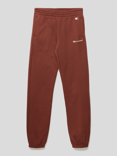 CHAMPION Sweatpants mit Label-Stitching Modell 'Rochester' Cognac 1