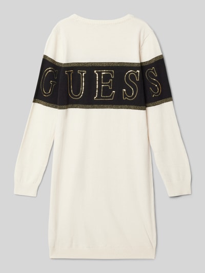 Guess Sweatkleid mit Label-Paillettenbesatz Ecru 3