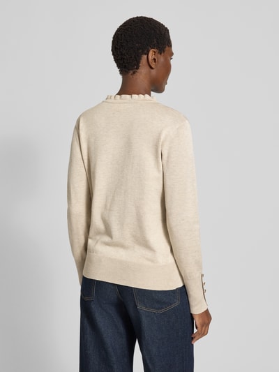 FREE/QUENT Gebreide pullover met korte knoopsluiting, model 'KATIE' Offwhite gemêleerd - 5