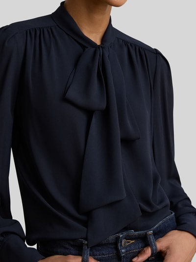 Lauren Ralph Lauren Regular fit blouse met lange mouwen van chiffon model 'KLARYCE' Marineblauw - 3