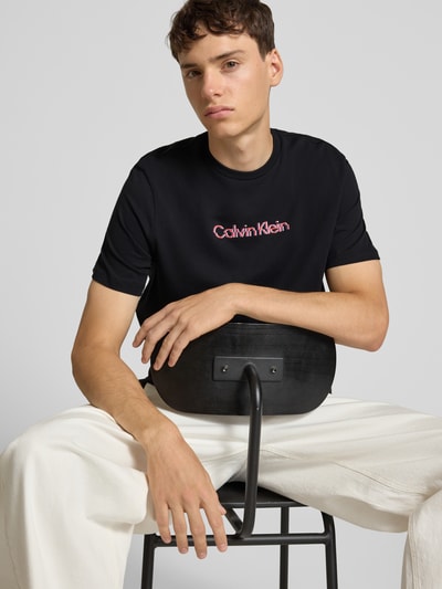 Calvin Klein Jeans Regular Fit T-Shirt mit Logo-Print Modell 'Class' Black 3
