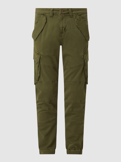 Alpha Industries Cargohose mit Label-Details Modell 'COMBAT' Oliv 2
