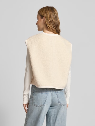 Marc O'Polo Denim Kamizelka o pudełkowym kroju z futerka z listwą na zatrzaski Złamany biały 5